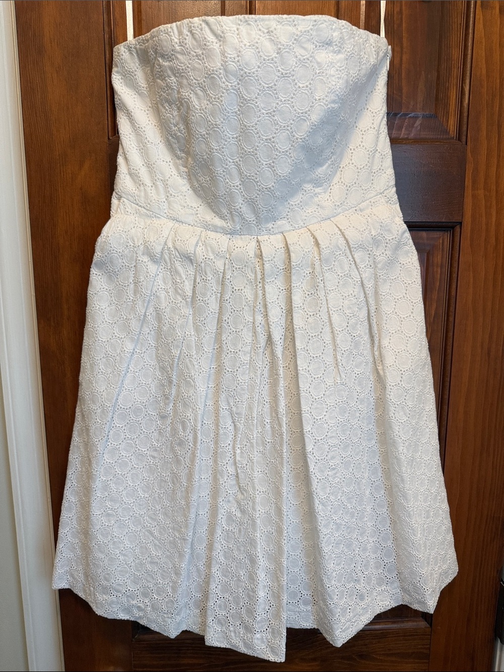 Gap Strapless White Eyelet Sundress (with pockets!)